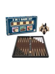 Star Üçlü Oyun Seti /Dama-Tavla-Satranç