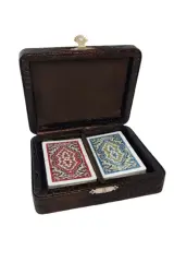 Star Elit Deri Kutu 2 Deste Plastik Biriç, iskambil Oyun Kağıdı