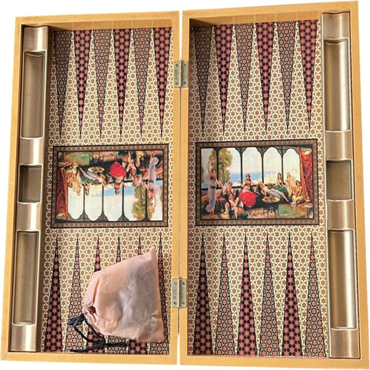 Eser Hatem Model Ahşap Tavla ve Dama Takımı 25 x 50 cm Dayanıklı Ahşap Malzeme ile