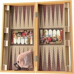 Eser Hatem Model Ahşap Tavla ve Dama Takımı 25 x 50 cm Dayanıklı Ahşap Malzeme ile