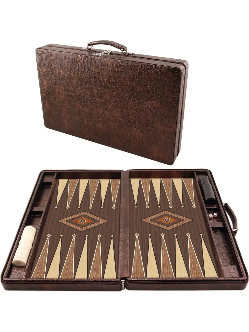 Star Lüks Deri Çanta Tavla Takımı Büyük Boy