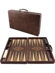 Star Lüks Deri Çanta Tavla Takımı Büyük Boy